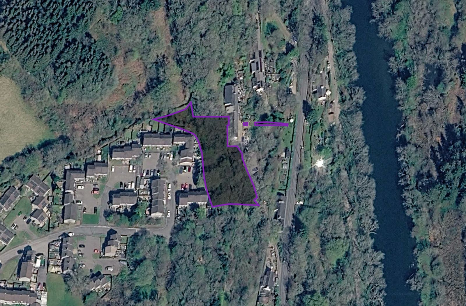 Aerial view of Land at Tamar, Gunnislake project site